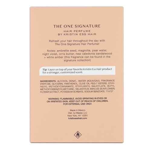 Kristin Ess One Signature Hair Perfume for Women - Pear, Sandalwood + Magnolia Fragrance - Long Lasting Scent Up to 8 Hours - Instantly Refreshing + Deodorizing Hair Spray - Freshen Hair + Body