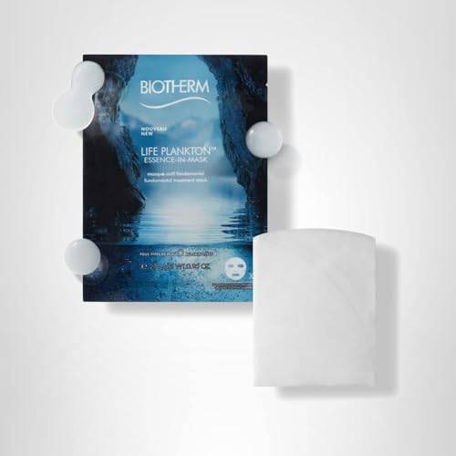 Biotherm Life Plankton Essence-In-Mask, Regenerating Facial Sheet Mask with Biotech Plankton for Healthy, Hydrated, and Glowing Skin, Professional Facial-Treatment Like Result, (Box of 6)