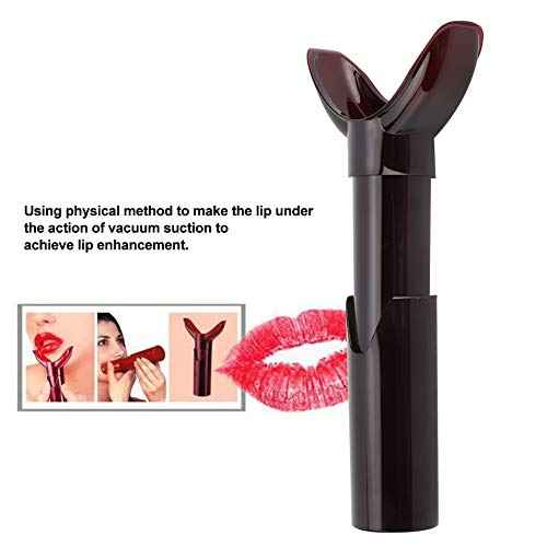 Portable Lips Enhancer, Lip Vacuum Suction Device Lip Plumping Tool Lip Trainer Lip Beauty Tool Manual Lips Enlargement Tools Makes Your Lip Looks More Full Sexy for Women Girls(Dark Red)