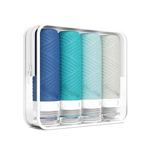 Travel Bottles for Toiletries, Silicone TSA Approved Bottles, Leakproof Shampoo & Toiletry Containers for Airplane, Vacation & Business Trips