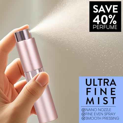 6 Pack 8ML Empty Perfume Atomizer Cologne Travel Spray Bottle for Refill Portable Cologne Dispenser Mini Sprayer for Women Men Twist Tpye