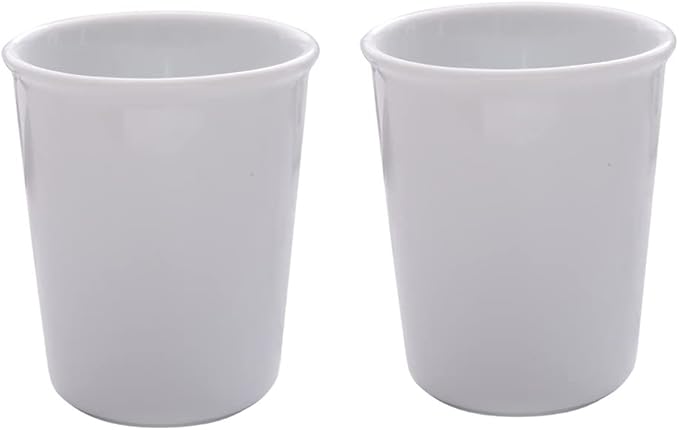 Awhale Ceramic Bathroom Cup 2Pcs, Mouthwash Cups, Toothbrush Holders, 150ml/Pcs (White)