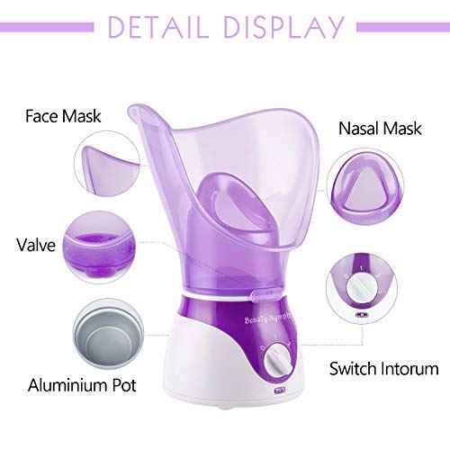 Face Steamer,Beauty Nymph Spa Home Facial Steamer Sauna Pores and Extract Blackheads, Rejuvenate and Hydrate Your Skin for Youthful Complexion- Face Steaming Skincare Deep Cleanse SPA