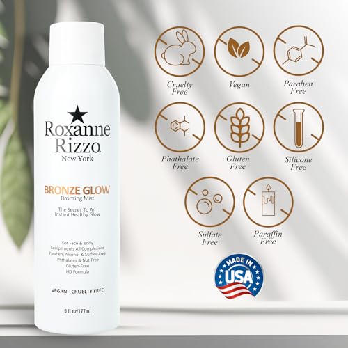 Bronze Glow Duo By Roxanne Rizzo - Celebrity Choice Bronzer - Refreshing Hydrating Mist - Face & Body - Blends with All Skin Tones - TSA Approved Travel Size (100ml) - Includes 177ml & 100ml Bottles