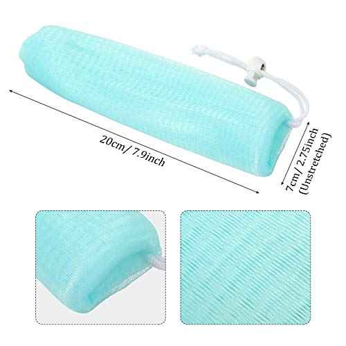 Boao Mesh Soap Bar Loofah Exfoliating Mesh Soap Saver Bag Pouch Bubble Foam Net for Body Facial Shower Cleaning Tool(10 Pieces)