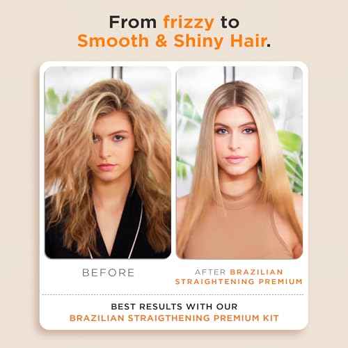 Kativa Brazilian Keratin Straightening Treatment with Hyaluronic Acid and Premium Serum ? 12 Weeks Formaldehyde-Free Smoothing Treatment. All Hair Types.