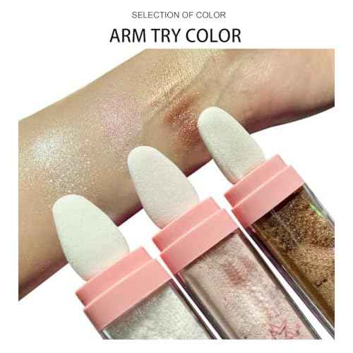 Glitter Powder Highlighter Makeup, Body Brightens the Natural Three-Dimensional Face Blusher Fairy Highlight Patting Powder. (01#White Moonbeam)