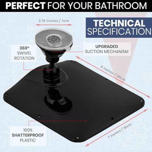MIRRORVANA Fogless Shower Mirror for Shaving with Upgraded Suction, Dual Anti Fog Design, Shatterproof Surface & 360¡Æ Swivel, 8" x 7"