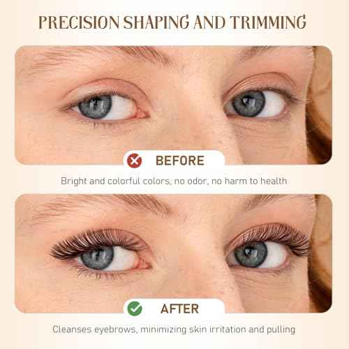 Eyebrow Scissors with Comb and Brush, Portable Eyebrow Trimming Scissors, Stainless Steel Eye Brow Grooming Shears for Men and Women Beard Eyelashes Eyebrows Facial Hair