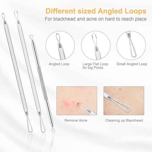 9 PCS Blackhead Remover Tools, Pimple Popper Tool Kit & Comedone Extractor - Professional Acne, Zit, Blemish & Whitehead Removal for Face & Nose, with Stainless Steel Tweezers & Travel Case, UUBAAR