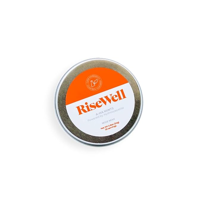 RiseWell a-HA Mint - Xylitol Mints for Dry Mouth - Hydroxyapatite Sugar Free Breath Mints - Promotes Remineralization, On-The-Go Oral Fresh Breath Mint, 30 Count