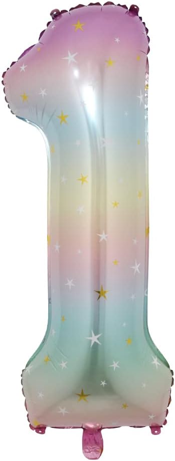 40 inch Rainbow Star Gradient Colorful Big Size Number Foil Helium Balloons Birthday Party Celebration Decoration Large globos (40 inch Rainbow Star 1)