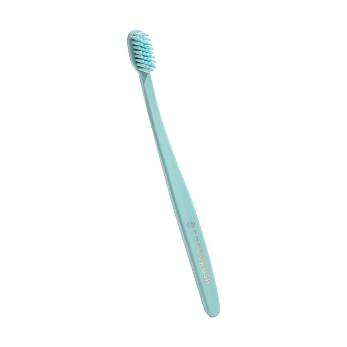 Cocofloss Cocobrush, Ultra-Soft Manual Toothbrush, Dentist-Designed, Gentle on Gums, Made from Recycled Plastic, Blue Bliss