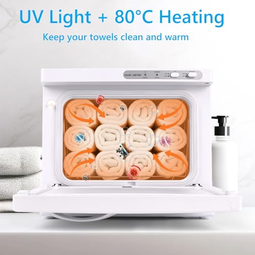 Hot Towel Warmer Cabinet 8L, Medium Capacity Towel Warmers Spa All-Round Heating, Professional Towel Heater for Bathroom, Facials and Salon (White)