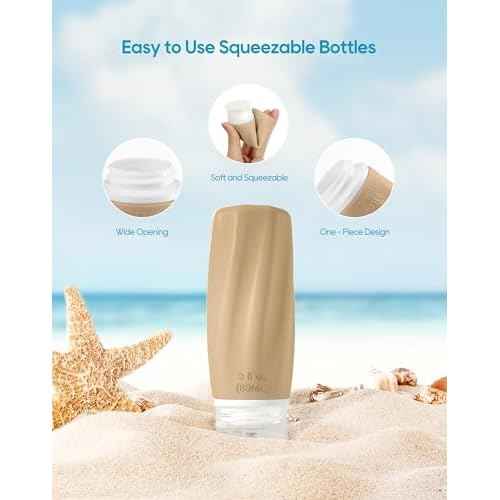Morfone Travel Bottles for Toiletries, 3oz Tsa Approved Travel Size Containers Leak Proof Squeezable Travel Accessories Refillable for Shampoo Conditioner Lotion Liquids(Brown)