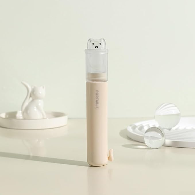Portable 2-in-1 Travel Toothbrush Set with Compact PP Case and Soft Bristles for Gentle Cleaning, Integrated Toothpaste Storage Holder for On-the-Go Dental Care(White)
