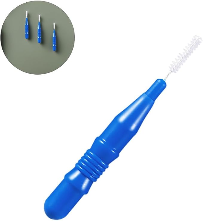 ARTIBETTER 50pcs Interdental Brushes for Braces Floss Brushes for Teeth Toothpick Oral Flossing Head Teeth Cleaning Tool 2. 5mm Blue