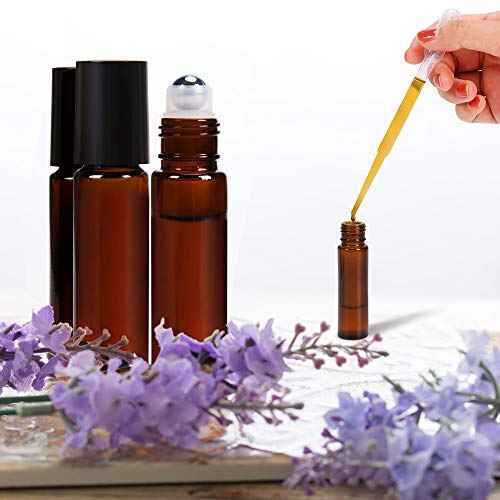 ULG 4/8/12-Pack Essential Oil Roller Bottles 10ml, Empty Bottles with Stainless Steel Roller Balls and Waterproof Labels, Roller Balls For Essential Oils