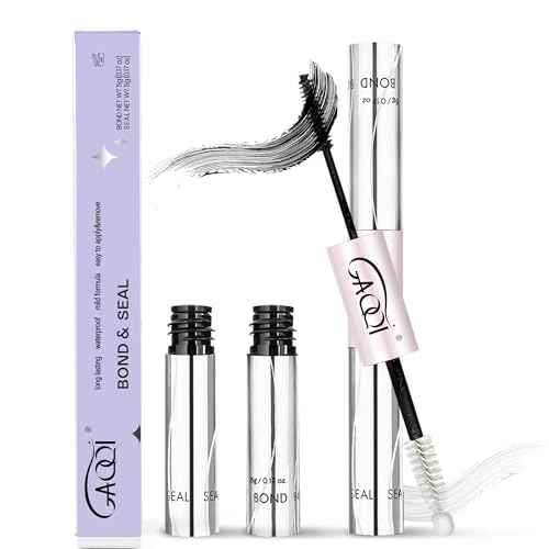 GAQQI Lash Cluster Glue, Lash Bond and Seal Waterproof, Bond & Seal Eyelash Glue for Clusters, Eyelash Adhesive Black Long-Lasting 72H, Latex-Free£¨5ml+5ml£©
