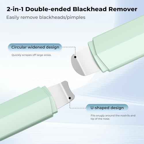 Blackhead Remover Tool Face Scrubber: PETYDOOT Double-Headed Face Spatula Skin Scrubber, Nose Pore Cleaner Blackhead Remover for Facial Deep Cleansing Skin Care Tool for Men & Women (Green)