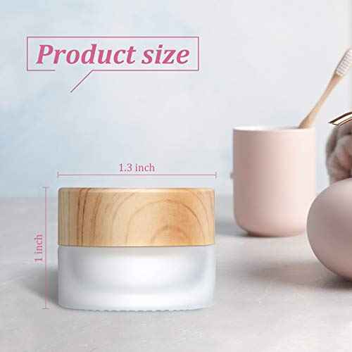 Geiserailie 10 Pieces Glass Cosmetic Containers Empty Sample Jars with Leak Proof Lids Makeup Sample Containers for Lotion Cream Cosmetic (5 Gram)