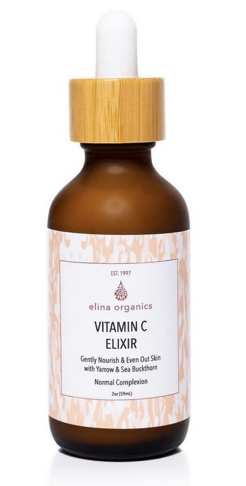 Elina Organics Vitamin C Elixir, 2oz, Hydrates Skin, Reduces Wrinkles, Rebuilds Collagen, Organic Skincare, Unisex