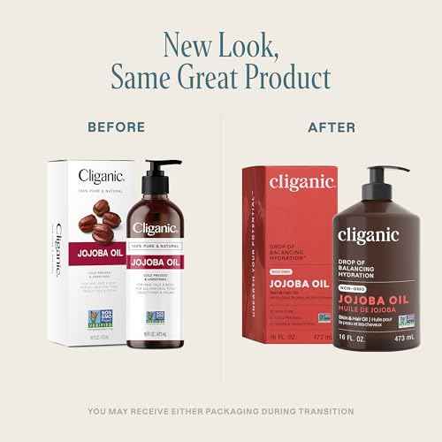 Cliganic Jojoba Oil Non-GMO, Bulk 16oz | 100% Pure for Skin, Hair & Face, Cold Pressed Natural Hexane Free - Hair Relaxer