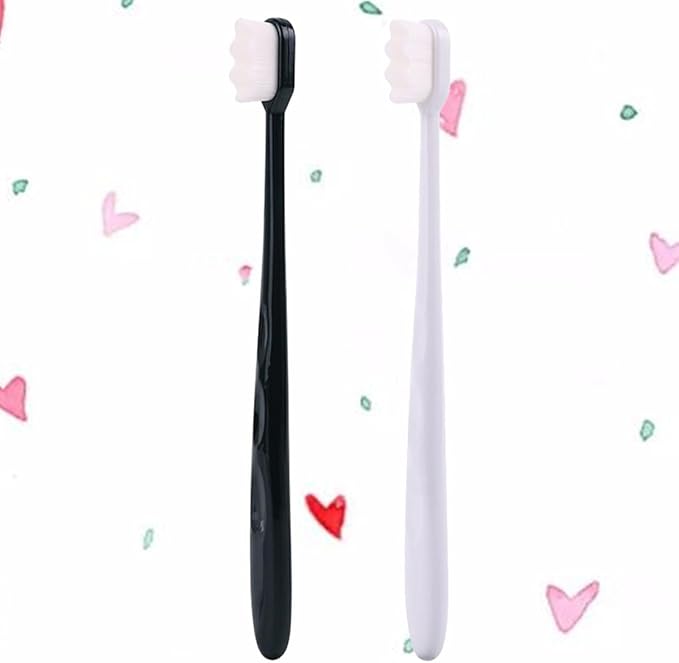 2PCS Portable Wave Toothbrush with Plastic Handles Soft Bristles for Gentle Gum Care Compact Travel and Camping Oral Hygiene Lightweight and Reusable for Home Go Use