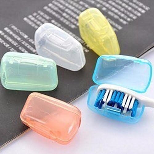 Seadiquiet 5 pcs multicolor Travel Toothbrush Head Covers Cap,Toothbrush Case Protective Portable Plastic Clip for Manual Toothbrush, Household Travel, Camping, Bathroom Toothbrushes and Accessories