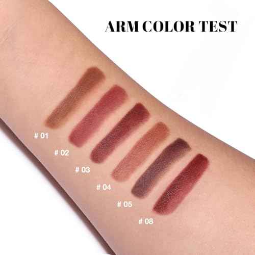evpct 3Pcs Warm Brown Maroon Dark Wine Red Gradient Matte Lipstick Lip Liner Crayon Combo Pencil Set for Women Long Lasting, Cream Lip Liner and Lipstick Combo Makeup£¬Flawless Gradual Ombre Effect