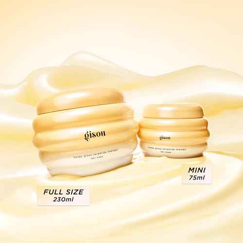 Gisou Honey Gloss Ceramide Therapy Hair Mask Mini ? Deep Repair & Hydration with Mirsalehi Honey, Ceramides & Hyaluronic Acid, 2.5 fl oz