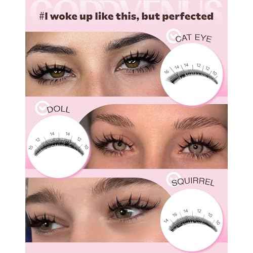 Manga Lash Clusters Kit Natural 300 Pcs Cluster Eyelash Extensions Kit Wispy Fairy Fluffy Eyelash Clusters Anime Cosplay Individual Lash Extensions Kit CC Curve 10-16mm
