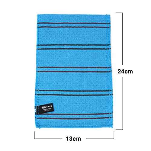 SONGWOL 10 Pack Korean Beauty Skin Large Exfoliating Bath Shower Towel Gloves Scrub Wash Clothes Made in Korea Blue