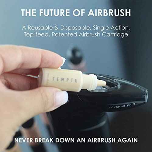 TEMPTU Airpod Pro - Reusable, Refillable, Makeup Cartridge For Custom Blending & Mixing Colors ? Premium, Professional Airbrush Makeup Accessories - Professional Airbrush Equipment
