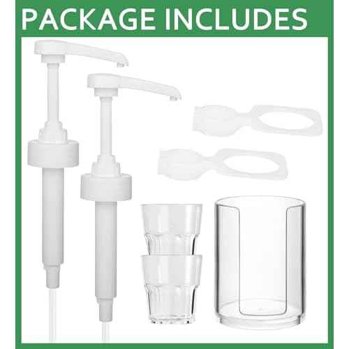 Dispenser Pumps for Listerine 1 or 1.5 Liter Mouthwash Bottles with Cup Holders, Resuable Cups and Clear Plastic Paper Cup Dispenser - Fits Total Care, Original, Zero Alcohol, Cool Mint, etc