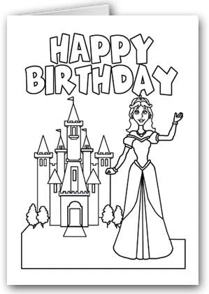 Stonehouse Collection | Happy Birthday Princess Set of Coloring Greeting Cards | 12 Coloring Cards and Envelopes (Princess)