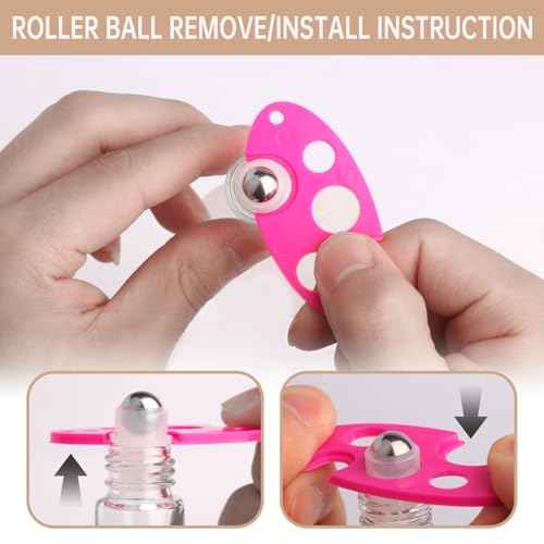 inice 12 Pack Essential Oil Roller Bottles 10ml Clear Glass Bottles Stainless Steel Roll On Ball Metal Cap for Daily Care
