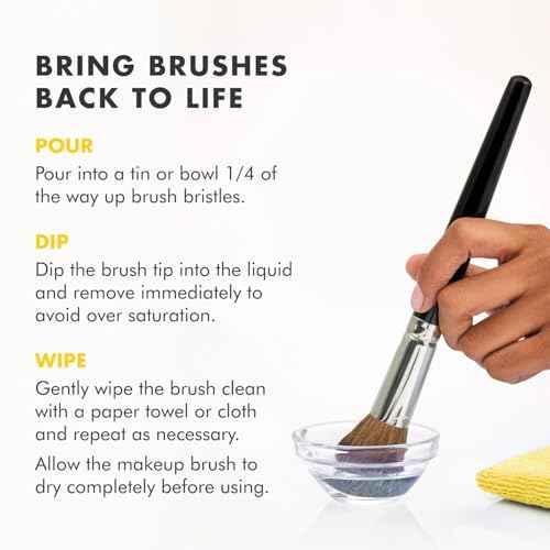 Cinema Secrets Original Makeup Brush Cleaner Solution - Professional Cleanser for Makeup Brushes - Quick-Drying, Rinse-Free Formula - Removes Stubborn Waterproof Make Up - Lemon