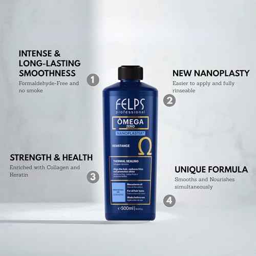 Felps Professional Omega Zero Resistance Nanoplastia Treatment, Zero Formaldehyde Hair Straightening, with Macadamia Oil, 3.38 fl.oz Mini
