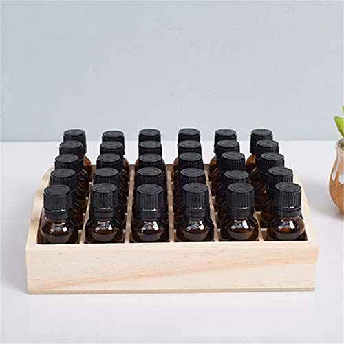 VolksRose 30-Slot Wooden Storage Box - Fits 5-15 ml Bottles, Travel & Presentation Storage, Nail Polish & Perfume Collection