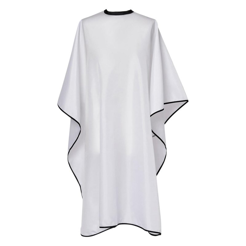 Fromm Professional Client Hair Styling and Hair Cutting Cape, Water and Stain Repellent Teflon Coating for Shampoo Bowl and Wet/Dry Cutting, 44" x 58", White with Black Trim