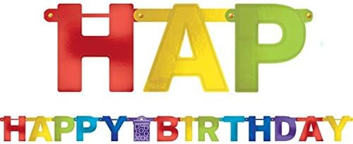 Large Foil Letter Banner | Multi color Collection | Birthday, 7.25'