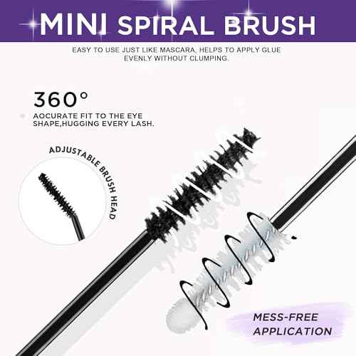 GAQQI Lash Cluster Glue, Lash Bond and Seal Waterproof, Bond & Seal Eyelash Glue for Clusters, Eyelash Adhesive Black Long-Lasting 72H, Latex-Free£¨5ml+5ml£©