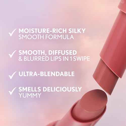 COVERGIRL Clean Fresh Yummy Blur Lipstick, Blurring Effect, Matte Lip Color, Fresh Pear Flavored, Vegan Formula - 180 Hunny Blur (Deep Plum)