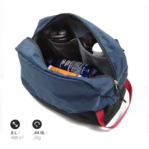 Travel Toiletry Bag 8L, Large Packing Cube with Waterproof TPU Wet/Dry Compartment (03 Blue Abyss)