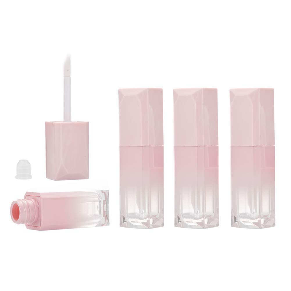 Healthcom 10Pcs 5ml Gradient Pink Empty Lip Gloss Tubes Plastic Mini Refillable Lip Balm Lipstick Bottle Lip Glaze Tube with Wand Travel Pipe Vials DIY Beauty Makeup Cosmetic Container Jar Pot Lip Oil