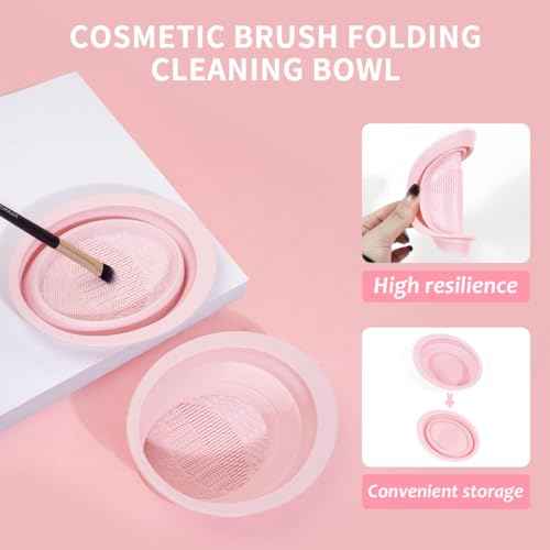 MAANGE Makeup Brush Set 49 Pcs Makeup Tool Set Premium Synthetic Foundation Powder Concealers Eye shadows Blush Makeup Brushes (Pink, 49 Piece Set)