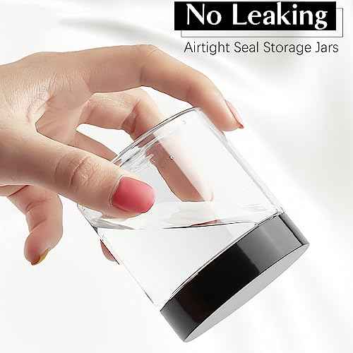 TUZAZO 4 Oz Plastic Container Jars with Lids and Labels BPA Free, Empty Round Clear Cosmetic Slime Jars for Lotion, Cream, Ointments, Body Butter, Makeup, Travel Storage (12 Pack)