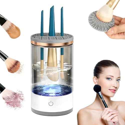 Electric Makeup Brush Cleaner - Portable Compact Design for Travel Home Use - Professional Makeup Brush Cleaning Machine - Automatic Makeup Brush Cleaner (pink)