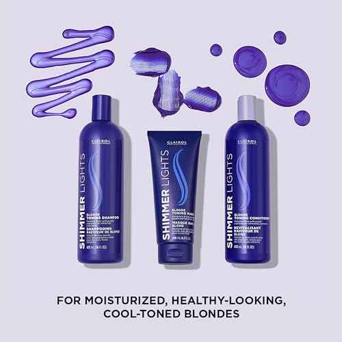 Clairol Professional Shimmer Lights Violet Toning Mask for Neutralizing Brassy Tones with Refreshing Blonde Hair Results